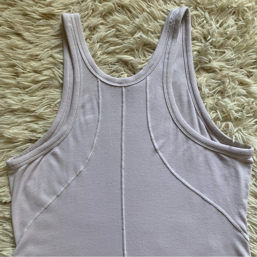 Lululemon White Ribbed Tank Top - Picture 4 of 7